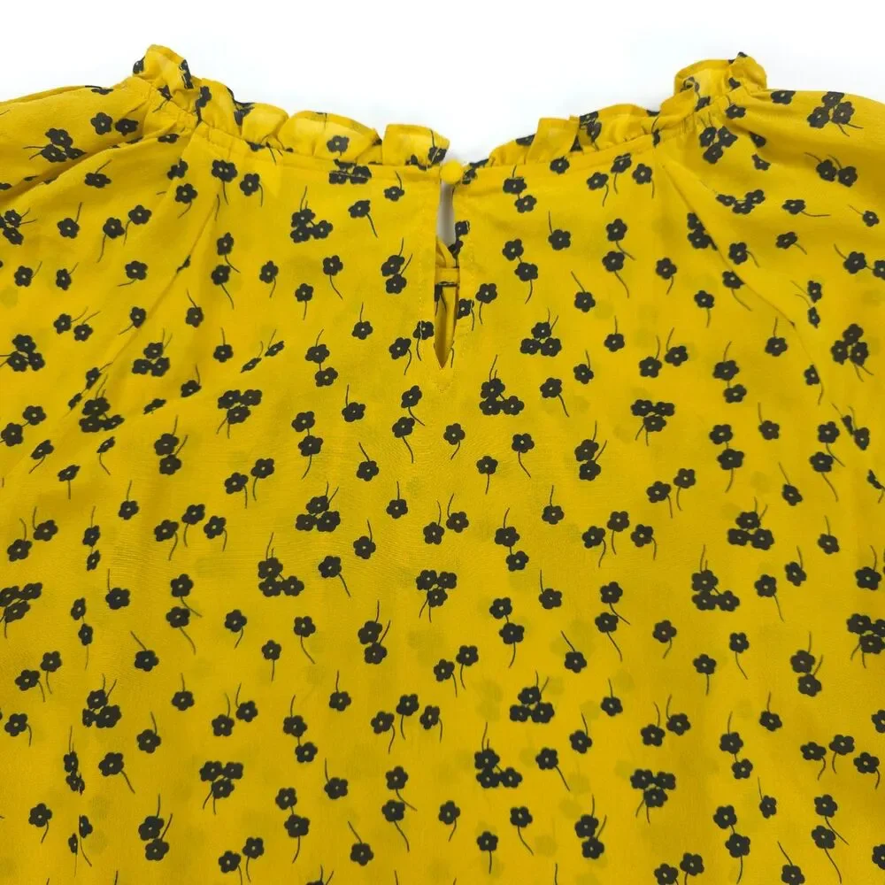 BODEN Sadie Silk Top Puff Sleeve Cottagecore Soft Girl Boho French Girl Preppy